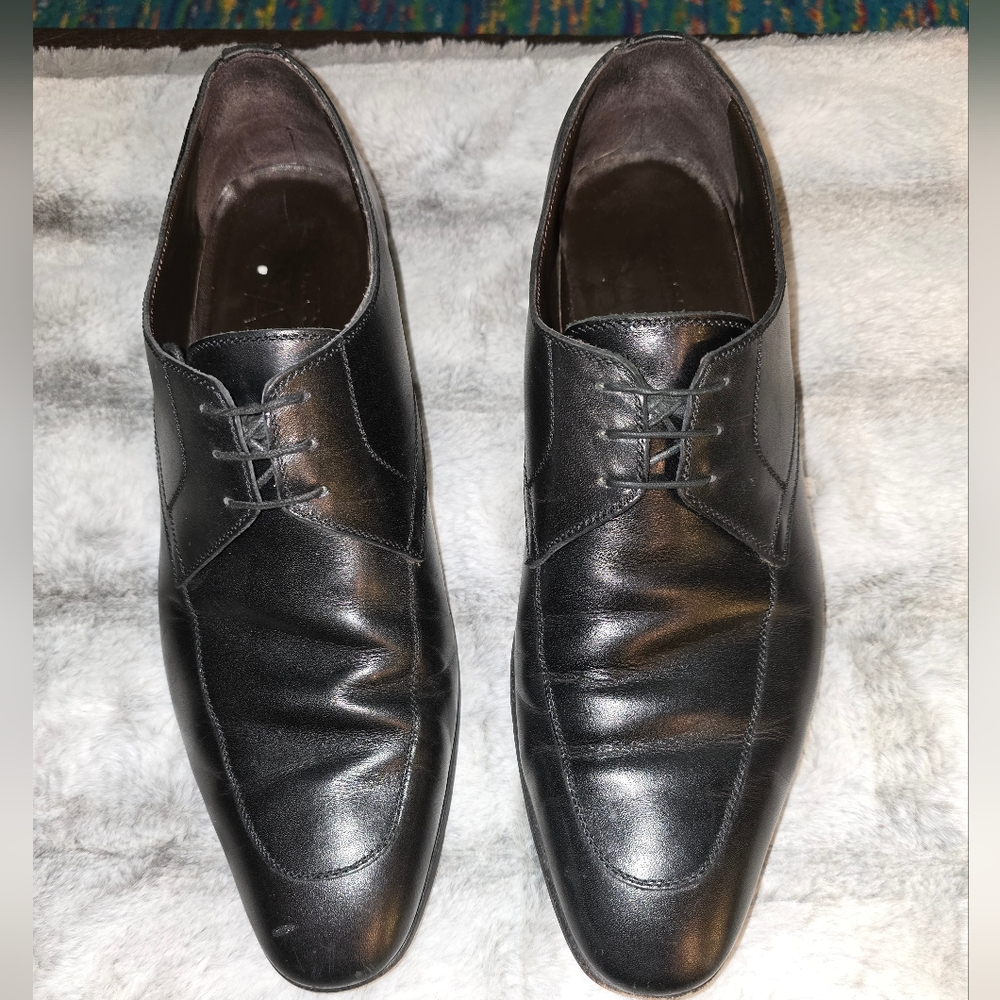 A.TESTONI basic Men’s Dress Shoes Size 10 black‎ leather lace up 45332